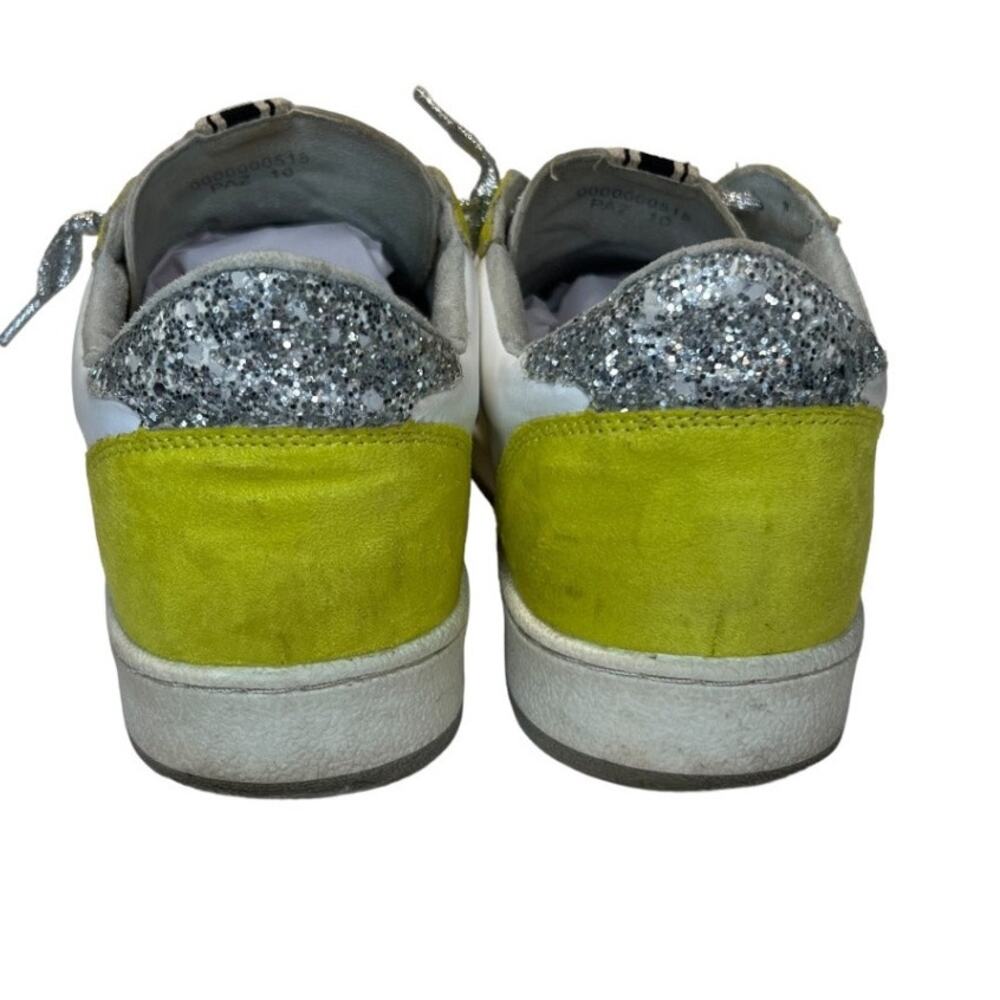 SHU SHOP, Paz low-top sneakers White & Lime green w glitter star silver laces,10 - Picture 12 of 13